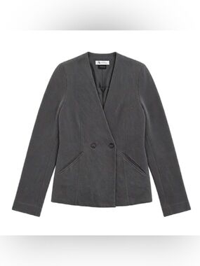 T by Alexander Wang Women’s Charcoal Grey Double-Breasted Blazer Jacket